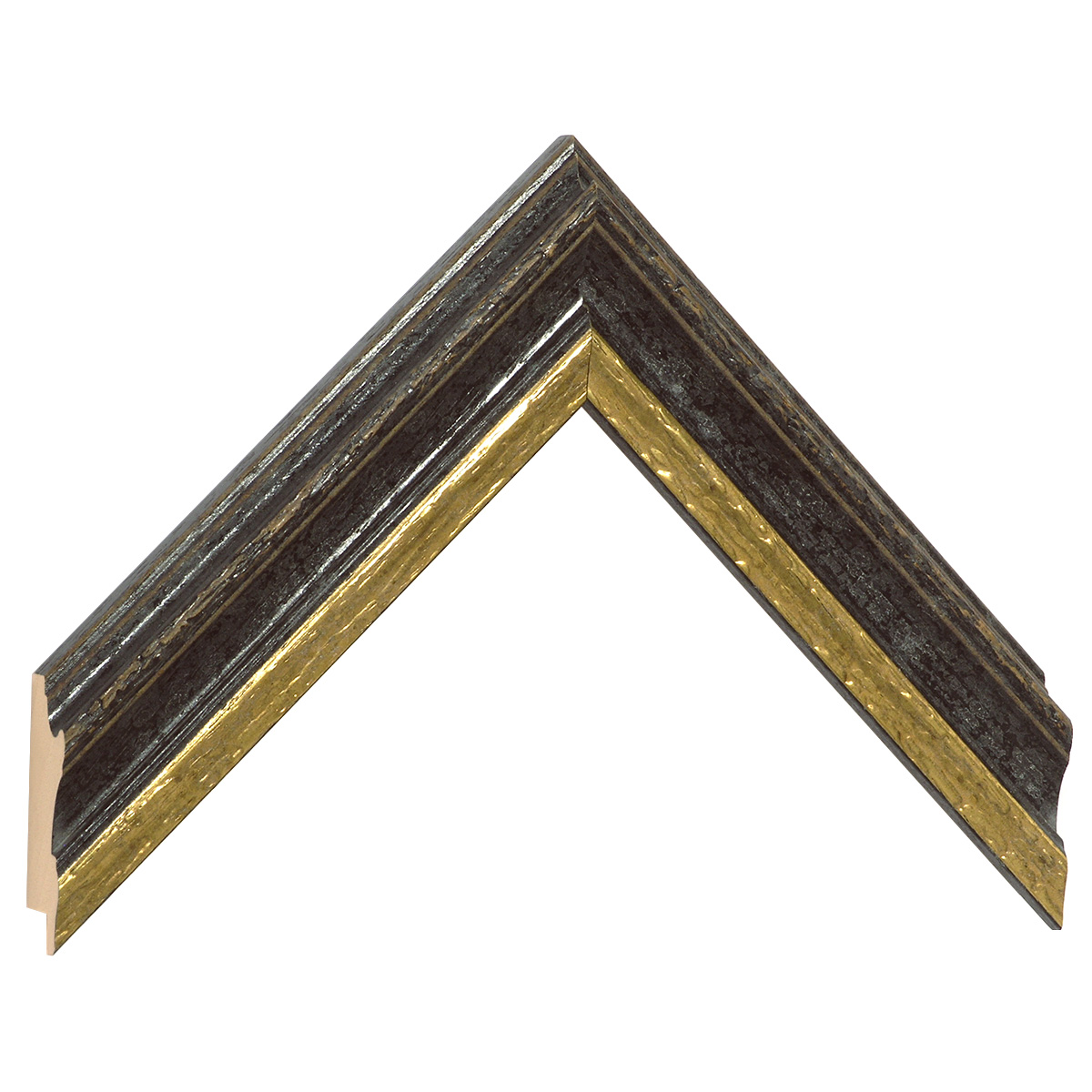 Bilderleiste Ayous 37 mm breit - rustikal schwarz mit Gold - Musterwinkel