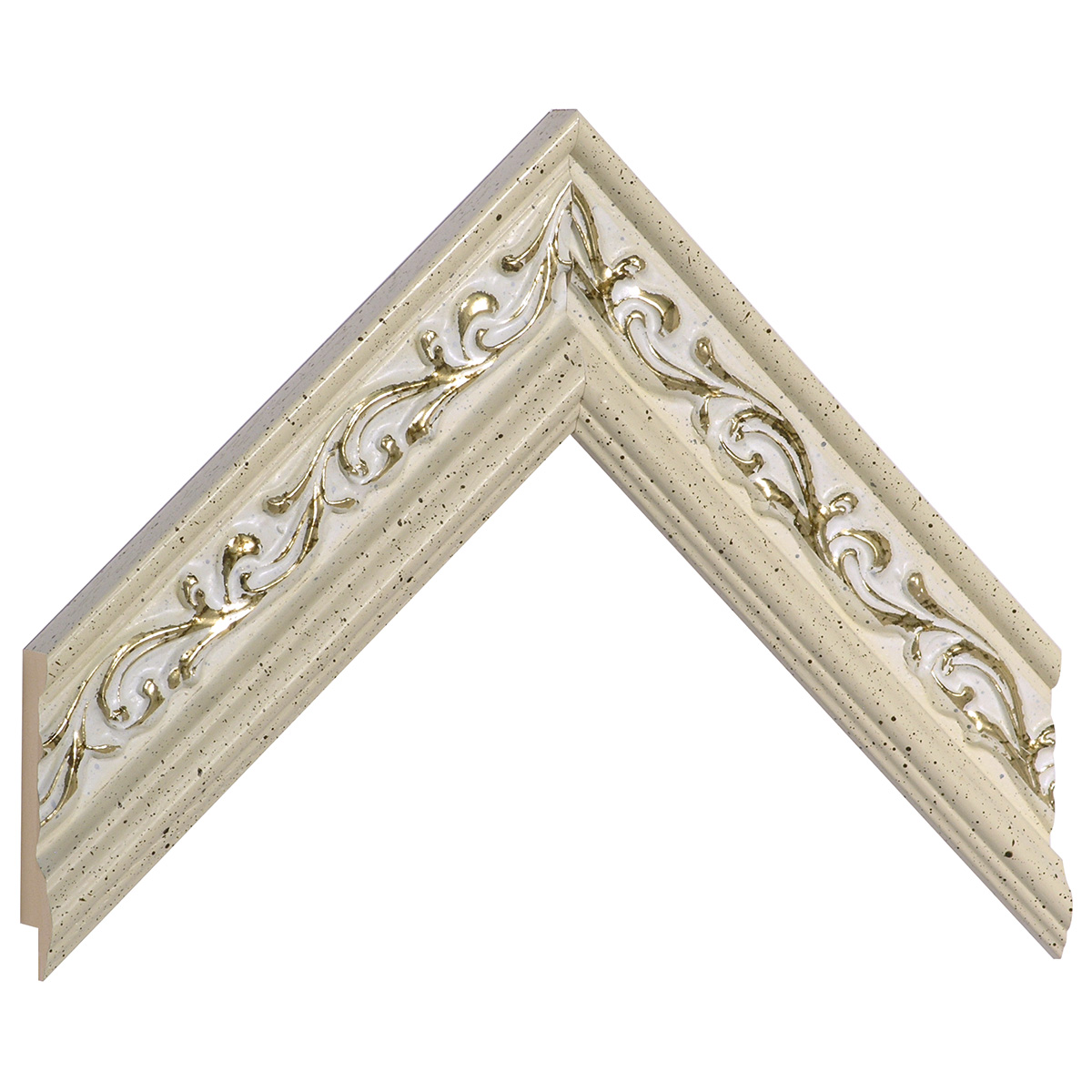 Bilderleiste Ayous 44 mm breit 22 mm hoch - Creme, goldverziert - Musterwinkel