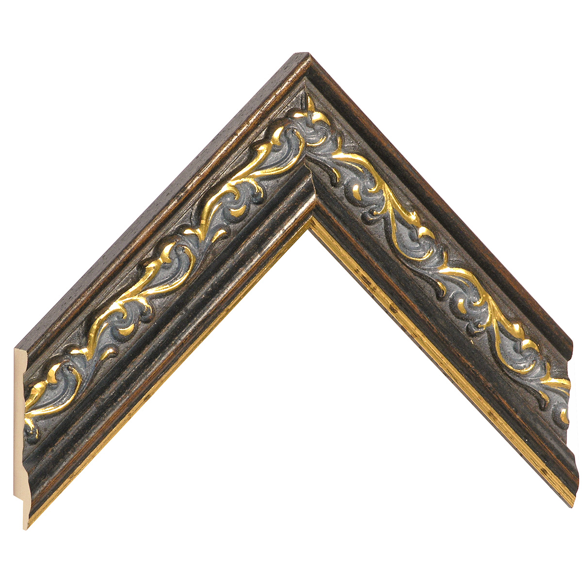 Bilderleiste Ayous 44 mm breit 22 mm hoch - Braun, goldverziert - Musterwinkel