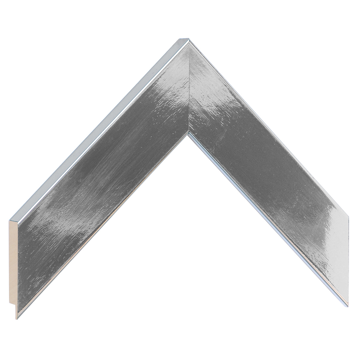 Bilderleiste Ayous flach 40 mm breit 16 hoch - Silber glänzend  - Musterwinkel