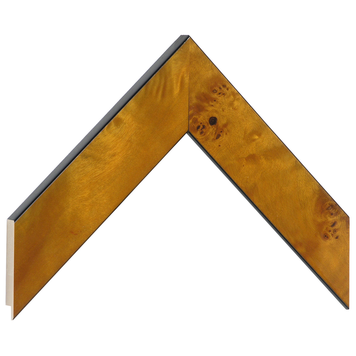 Bilderleiste furniert 40 mm breit 14 mm hoch - Glänzend Honigfarben - Musterwinkel