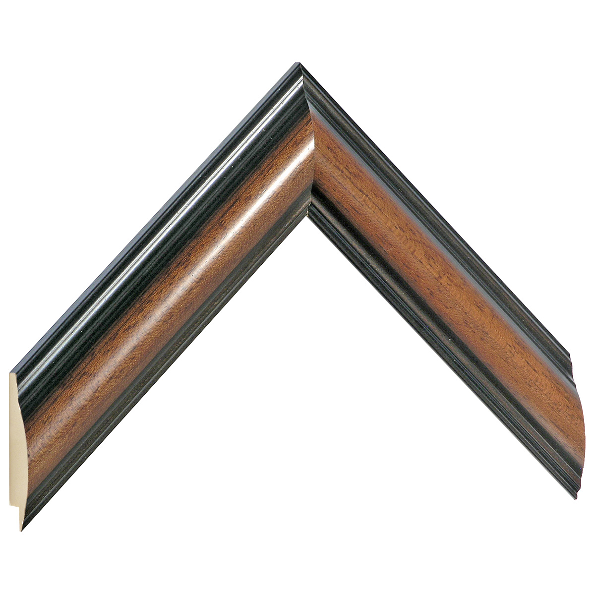 Bilderleiste keilgezinkte Pinie 38mm breit 19mm hoch - Braun - Musterwinkel