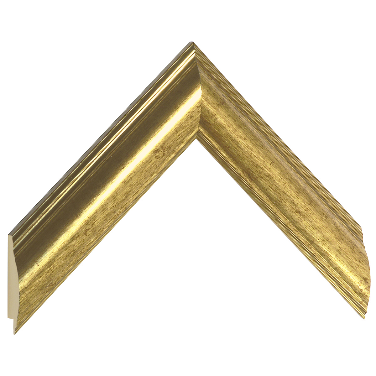 Bilderleiste keilgezinktes Ayous 38 mm gewölbt - Gold gesprenkelt - Musterwinkel