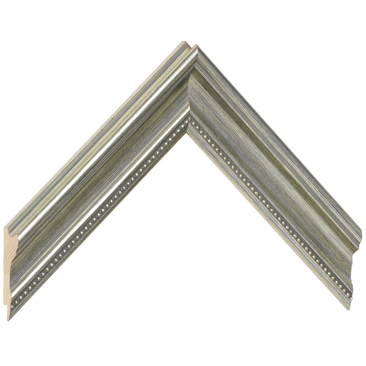 Bilderleiste keilgezinkte Kiefer 38 mm breit 26 mm hoch - Silber - Musterwinkel