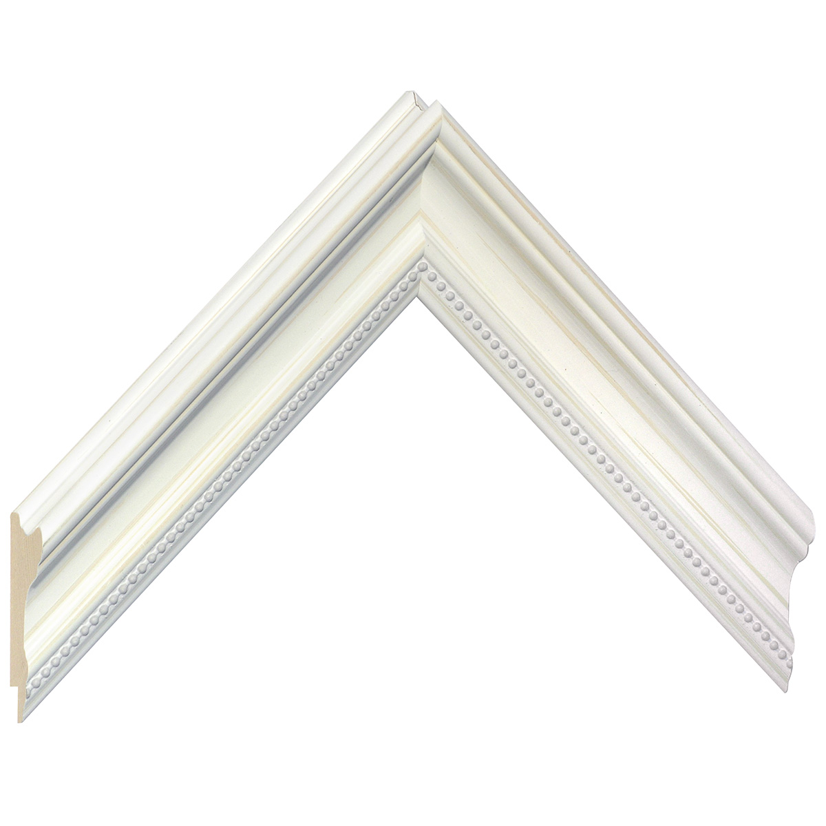 Bilderleiste keilgezinkte Kiefer 38 mm breit 26 mm hoch - Creme - Musterwinkel