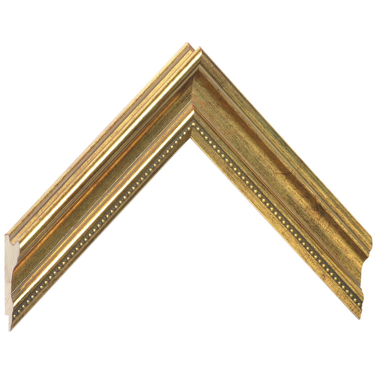 Bilderleiste keilgezinkte Kiefer 38 mm breit 26 mm hoch - Gold - Musterwinkel