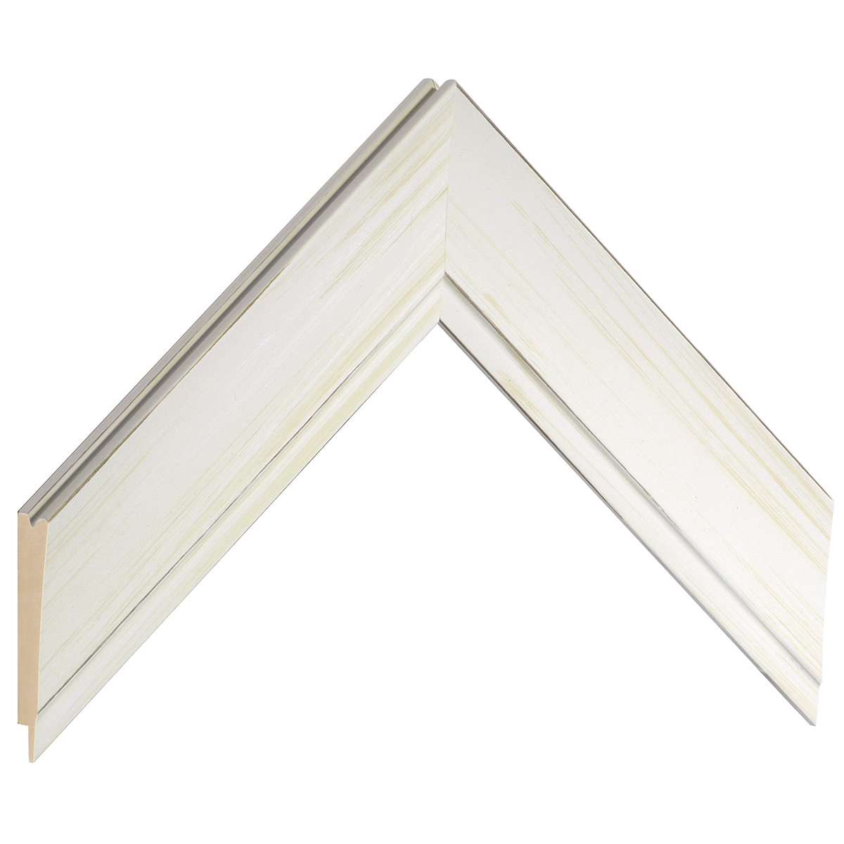 Bilderleiste keilgezinkte Pinie 43 mm breit 22 mm hoch - Creme - Musterwinkel