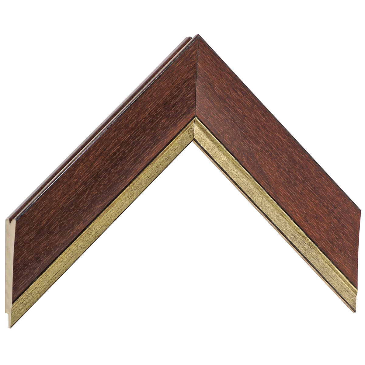 Bilderleiste keilgezinkte Pinie 43 mm breit 22 mm hoch - Braun mit Gold - Musterwinkel