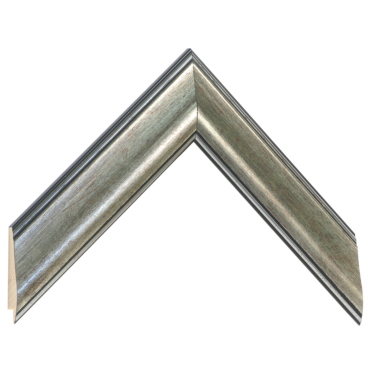 Bilderleiste keilgezinkte Pinie 40 mm breit 19 hoch - Silber - Musterwinkel