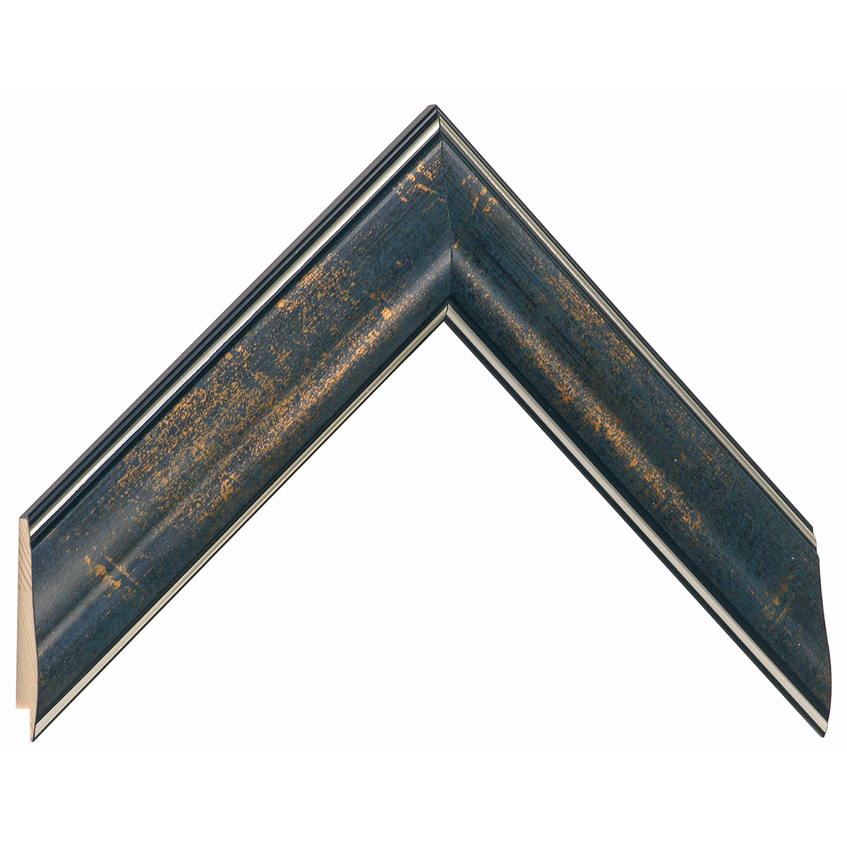 Bilderleiste keilgezinkte Pinie 40 mm breit 19 hoch - Blau - Musterwinkel