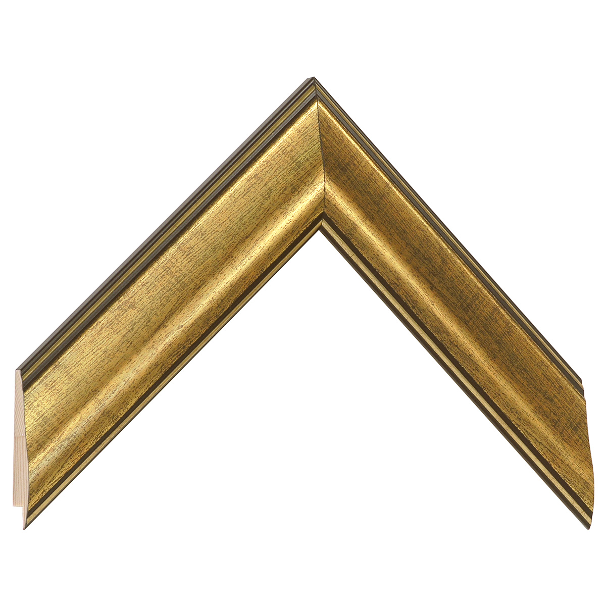 Bilderleiste keilgezinkte Pinie 40 mm breit 19 hoch - Dunkelgold - Musterwinkel