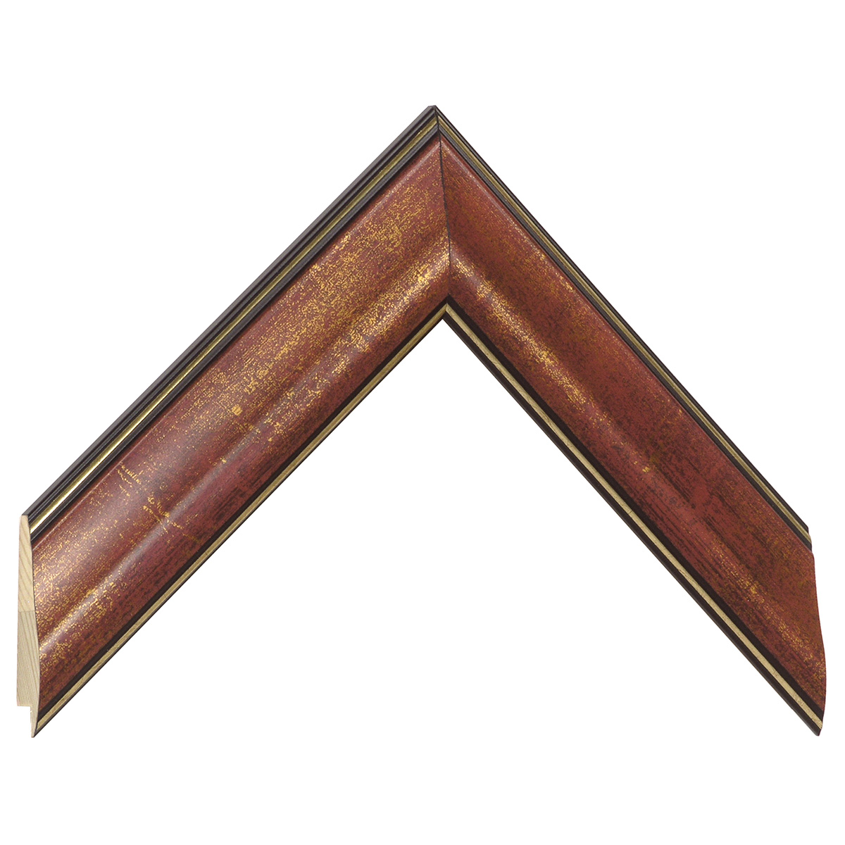 Bilderleiste keilgezinkte Pinie 40 mm breit 19 hoch - Rubinrot - Musterwinkel