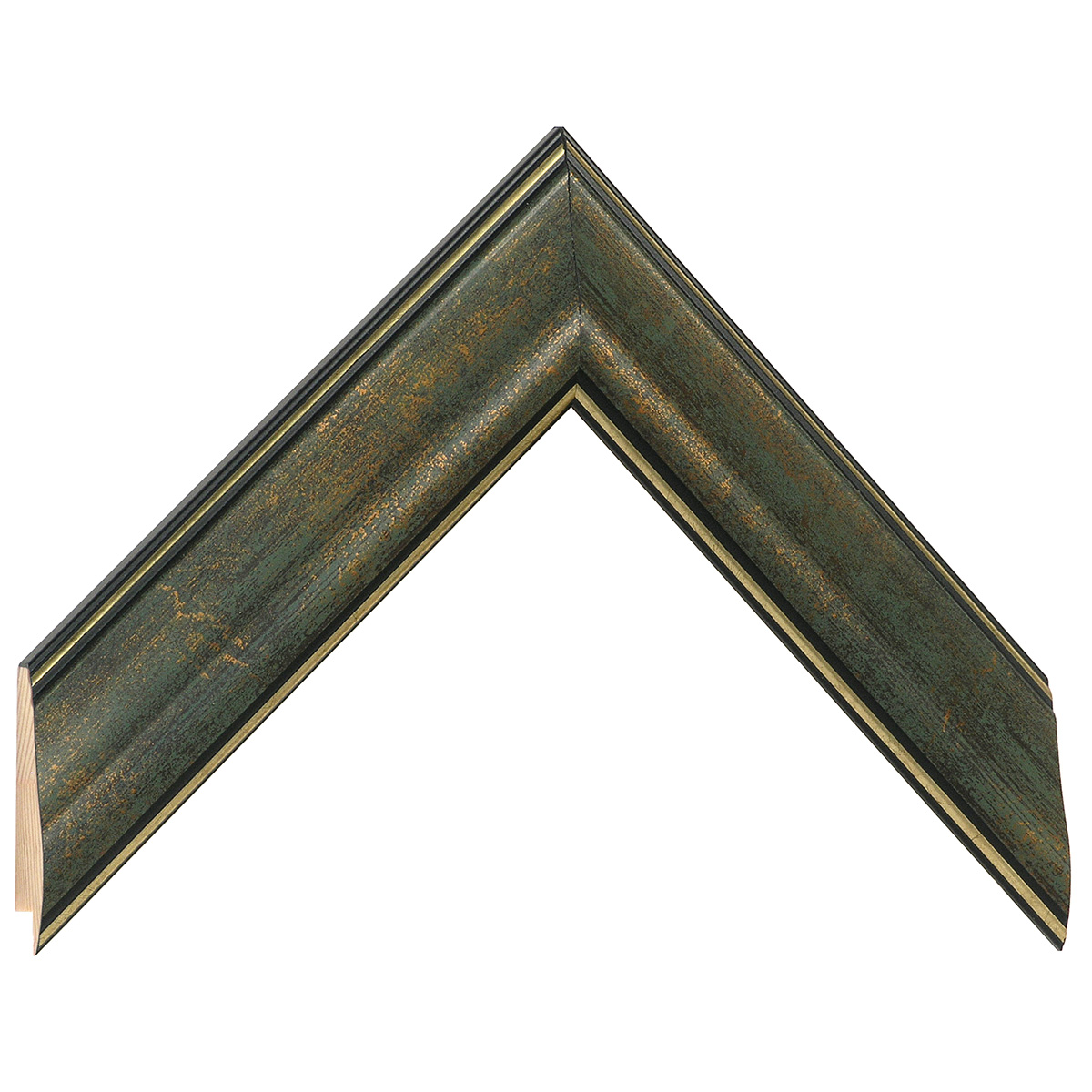 Bilderleiste keilgezinkte Pinie 40 mm breit 19 hoch - Grün - Musterwinkel