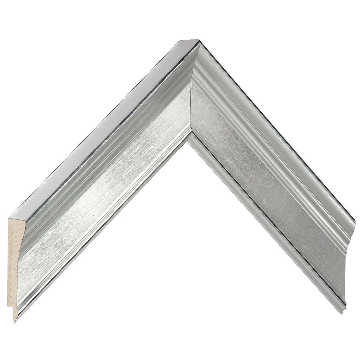 Bilderleiste keilgezinkte Pinie 43 mm breit 28 hoch Silber - Musterwinkel