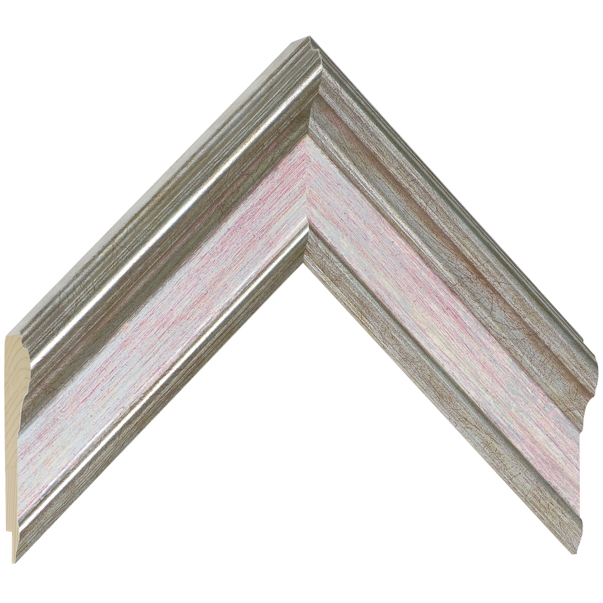 Bilderleiste keilgezinkte Pinie 57mm breit 33 mm hoch - Rosa - Musterwinkel