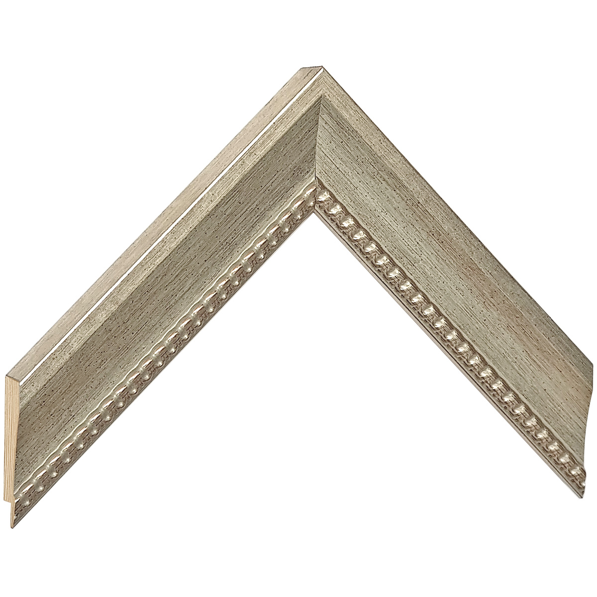 Bilderleiste keilgezinkte Pinie 36 mm breit 21 hoch - Silber - Musterwinkel