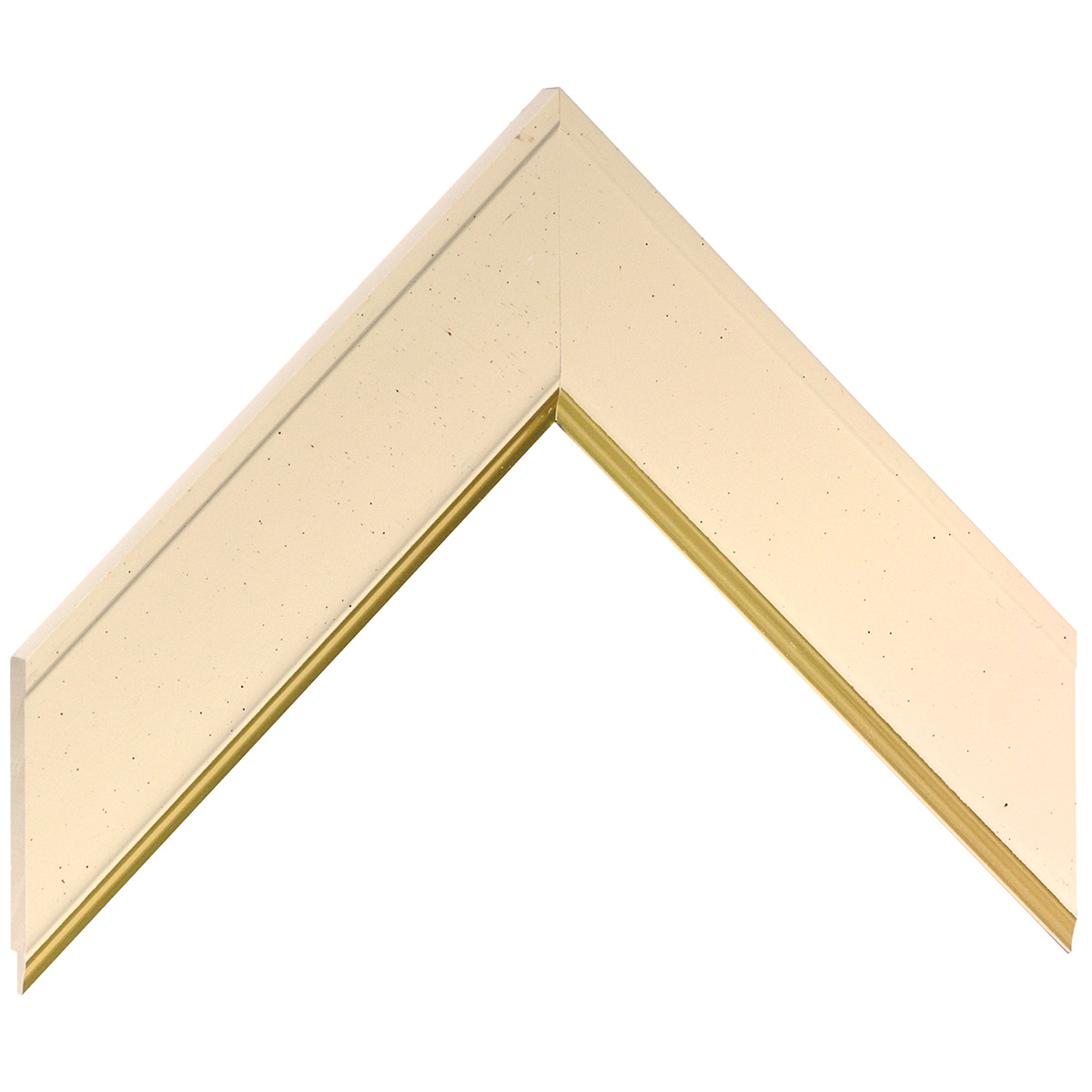 Passepartoutleiste keilgezinkte Pinie 45 mm breit - Beige Goldstreifen - Musterwinkel
