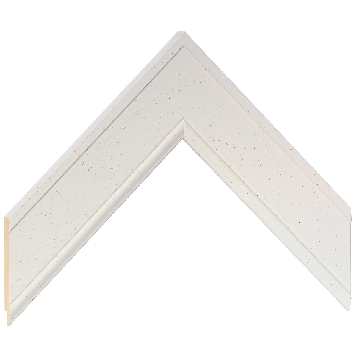 Passepartoutleiste Ayous - 45 mm breit - Weiss ohne Streifen - Musterwinkel
