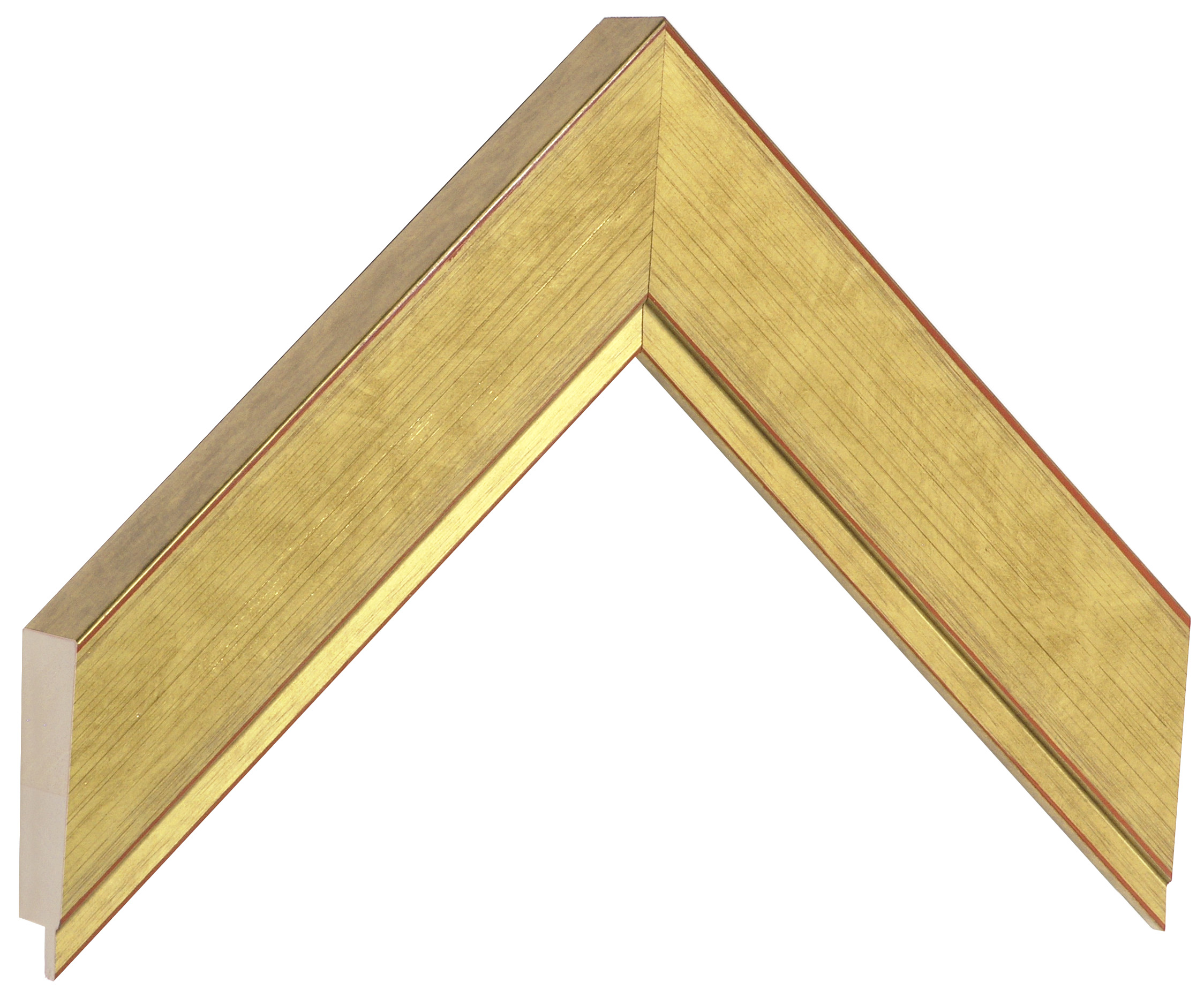 Bilderleiste keilgezinkte Pinie 42 mm breit 27 hoch - Gold - Musterwinkel