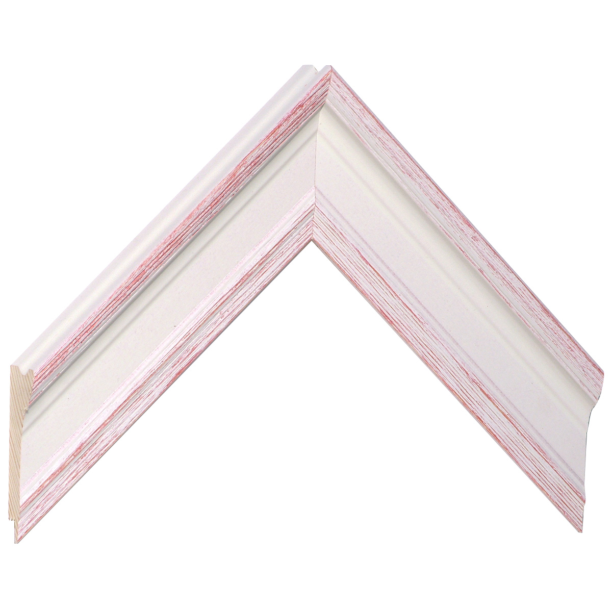 Bilderleiste keilgezinkte Pinie 43 mm breit 31 hoch - Creme-Rot - Musterwinkel