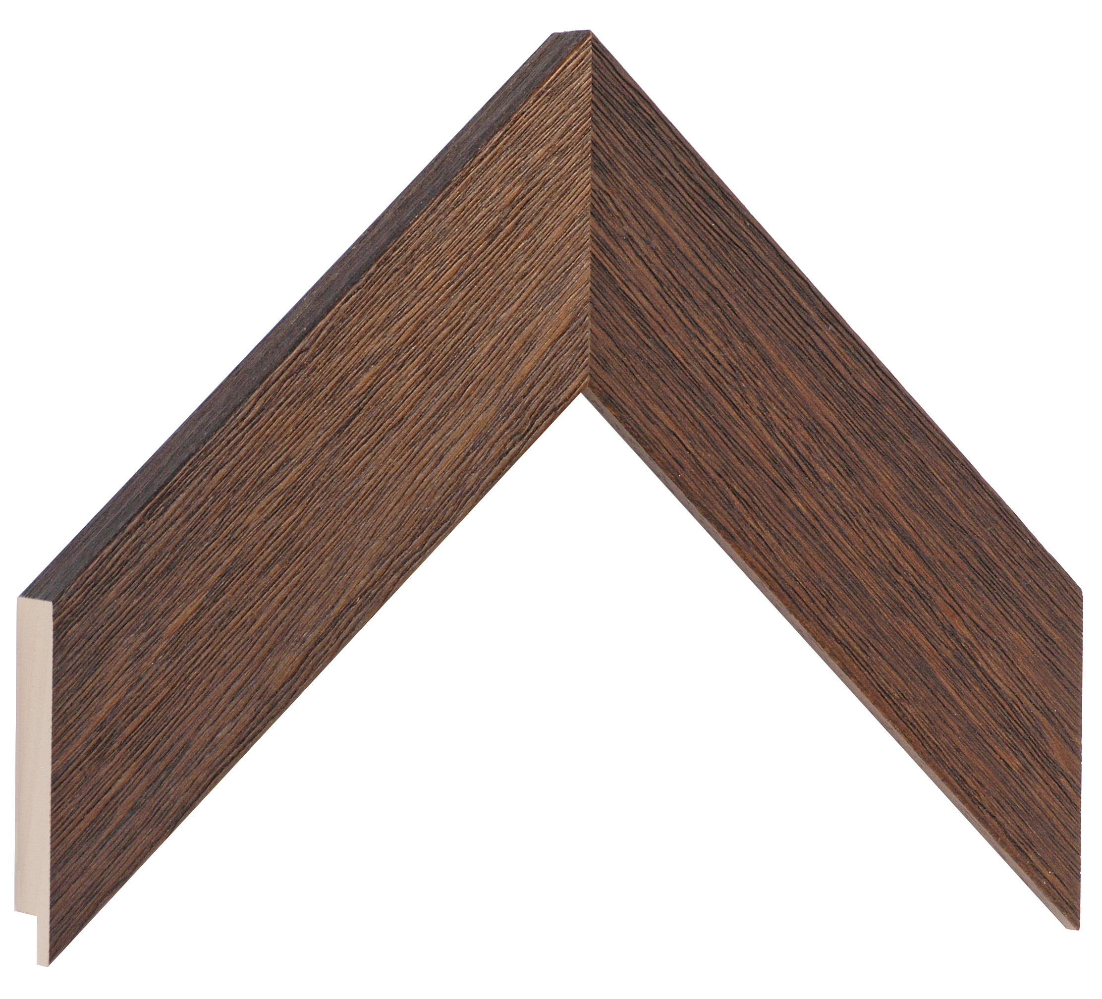 Bilderleiste Ayous flach 48 mm breit 20 mm hoch - Nuss offenporig - Musterwinkel