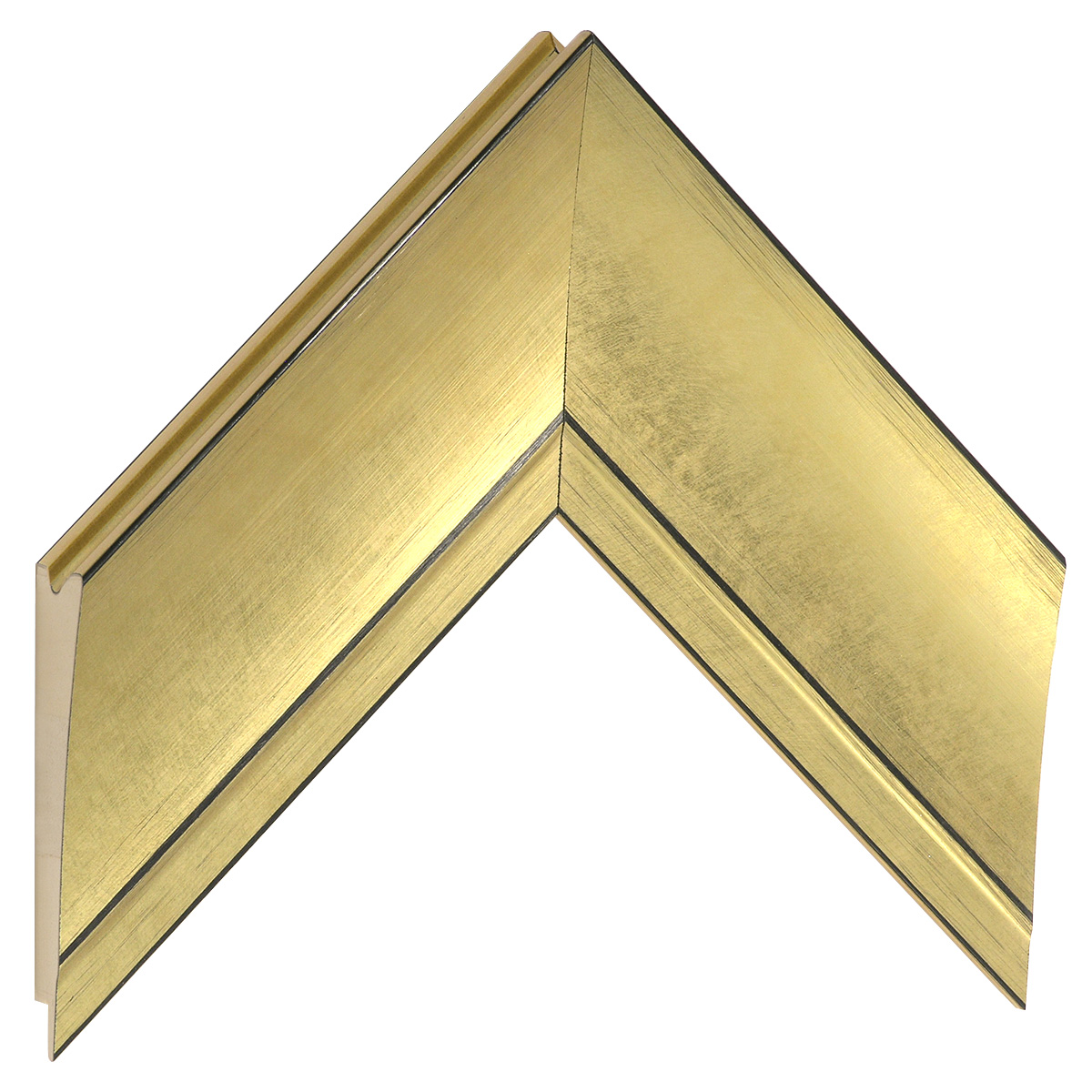 Bilderleiste keilgezinkte Pinie 68 mm breit 29 hoch - Gold - Musterwinkel