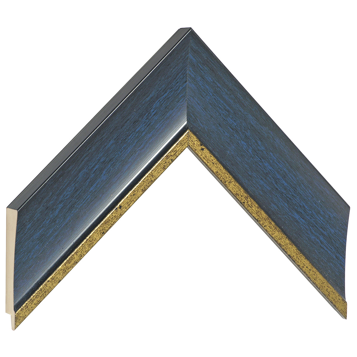 Bilderleiste keilgezinkte Pinie 50mm breit 20mm hoch - Blau mit Gold - Musterwinkel