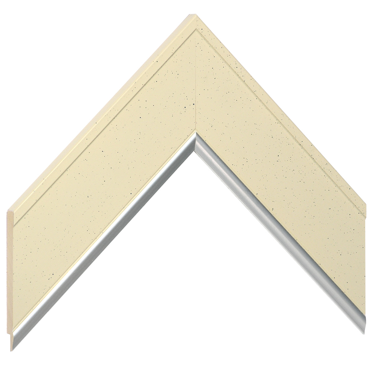 Passepartoutleiste Ayous - 55 mm breit - Beige Silberstreifen - Musterwinkel