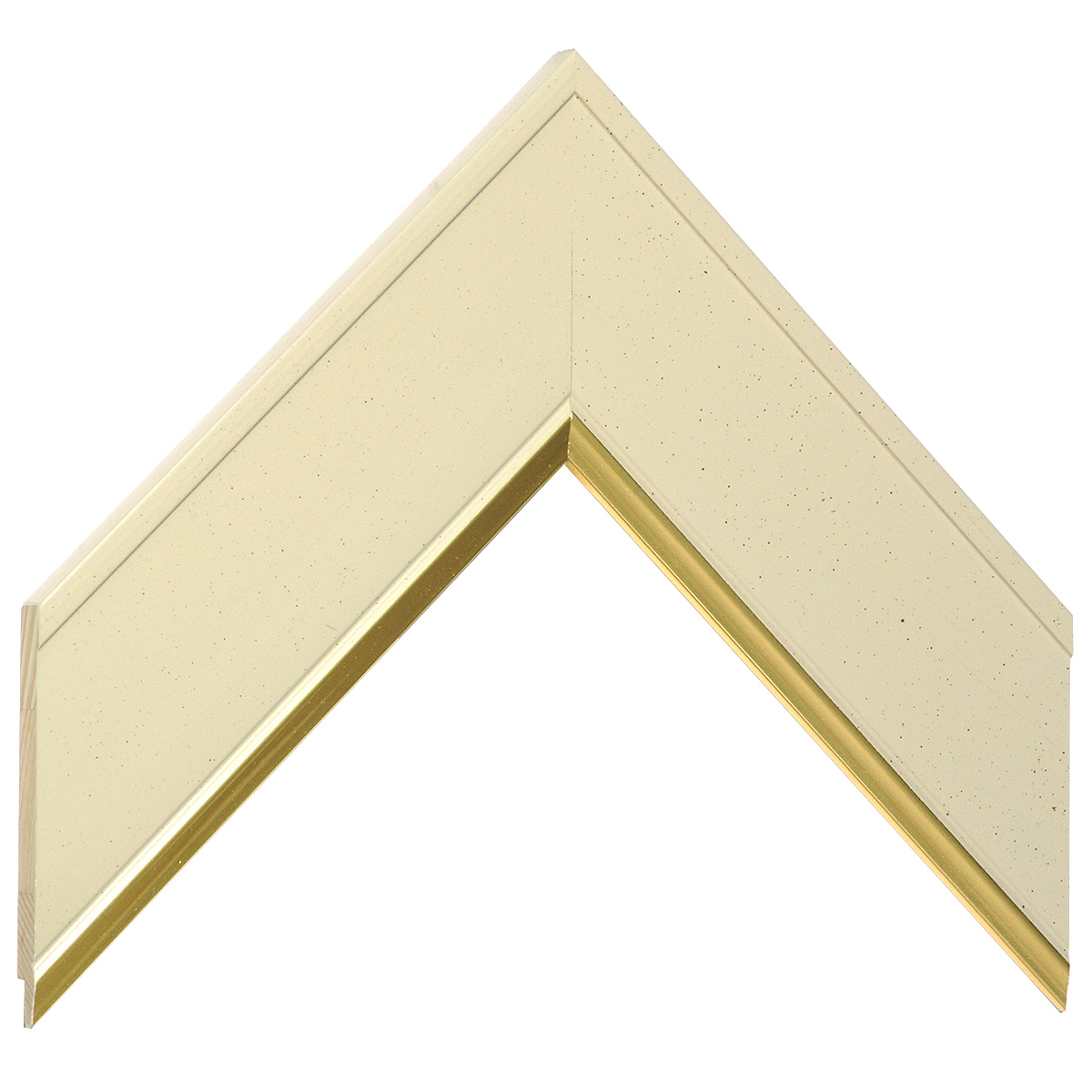 Bilderleiste keilgezinkte Kiefer 55 mm breit 11 hoch - Beige, Goldrand - Musterwinkel