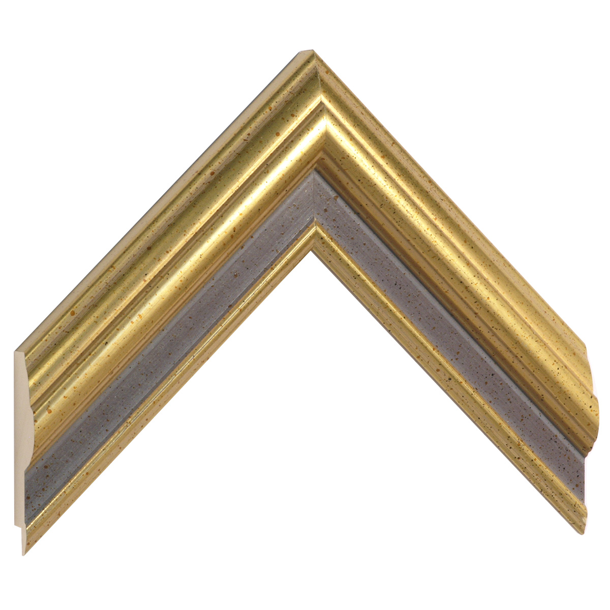 Bilderleiste Ayous 50 breit 27 mm hoch - Gold mit violettf. Streifen - Musterwinkel