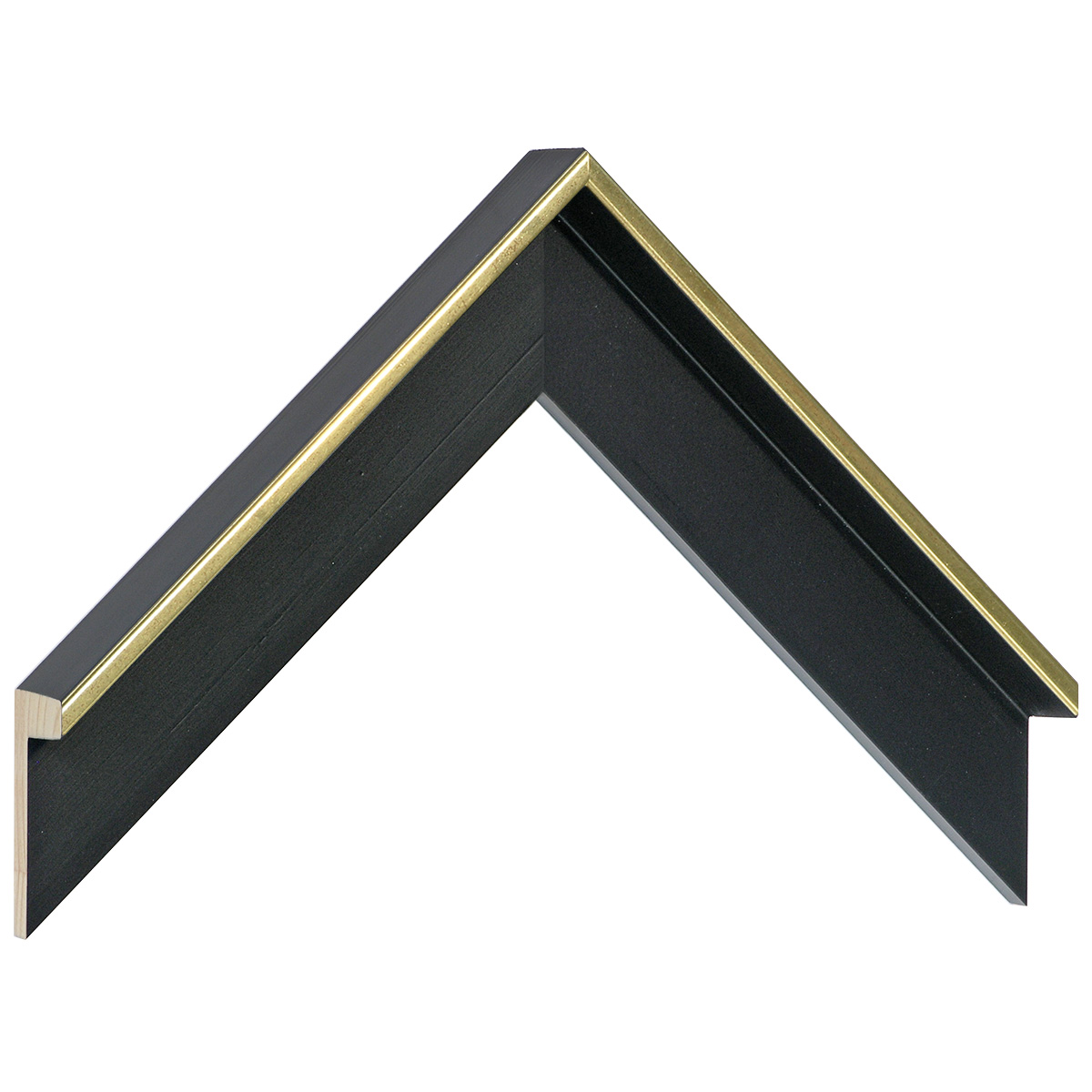Schattenfugenleiste Tanne Breite 35 Höhe 33mm Schwarz Gold - Musterwinkel