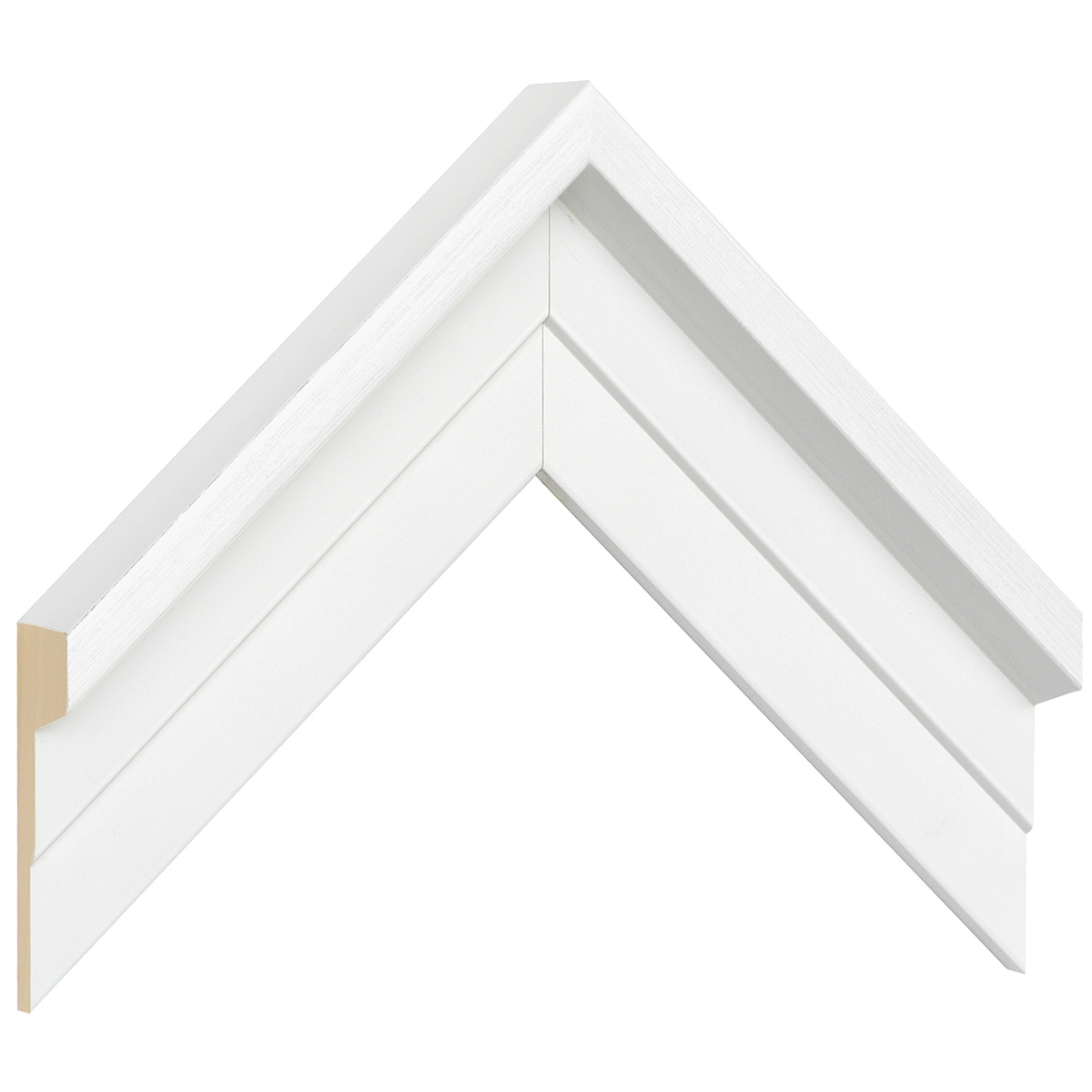 Schattenfugenleiste keilgezinktes Pinie 54mm breit 36 hoch Weiss matt - Musterwinkel