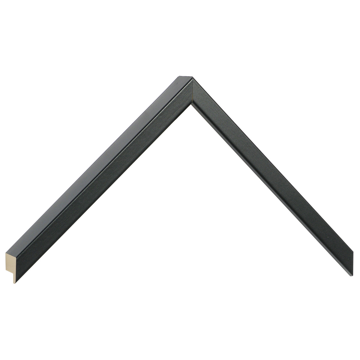 Bilderleiste keilgezinkte Pinie flach 10 mm breit 25 hoch - Schwarz matt - Musterwinkel