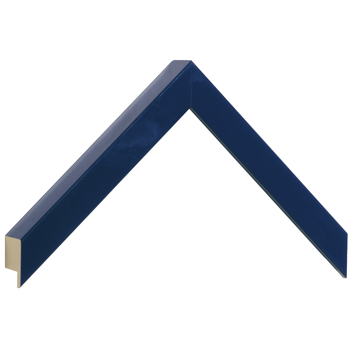Bilderleiste keilgezinkte Pinie flach 20 mm breit 32 hoch - Blau glänz - Musterwinkel