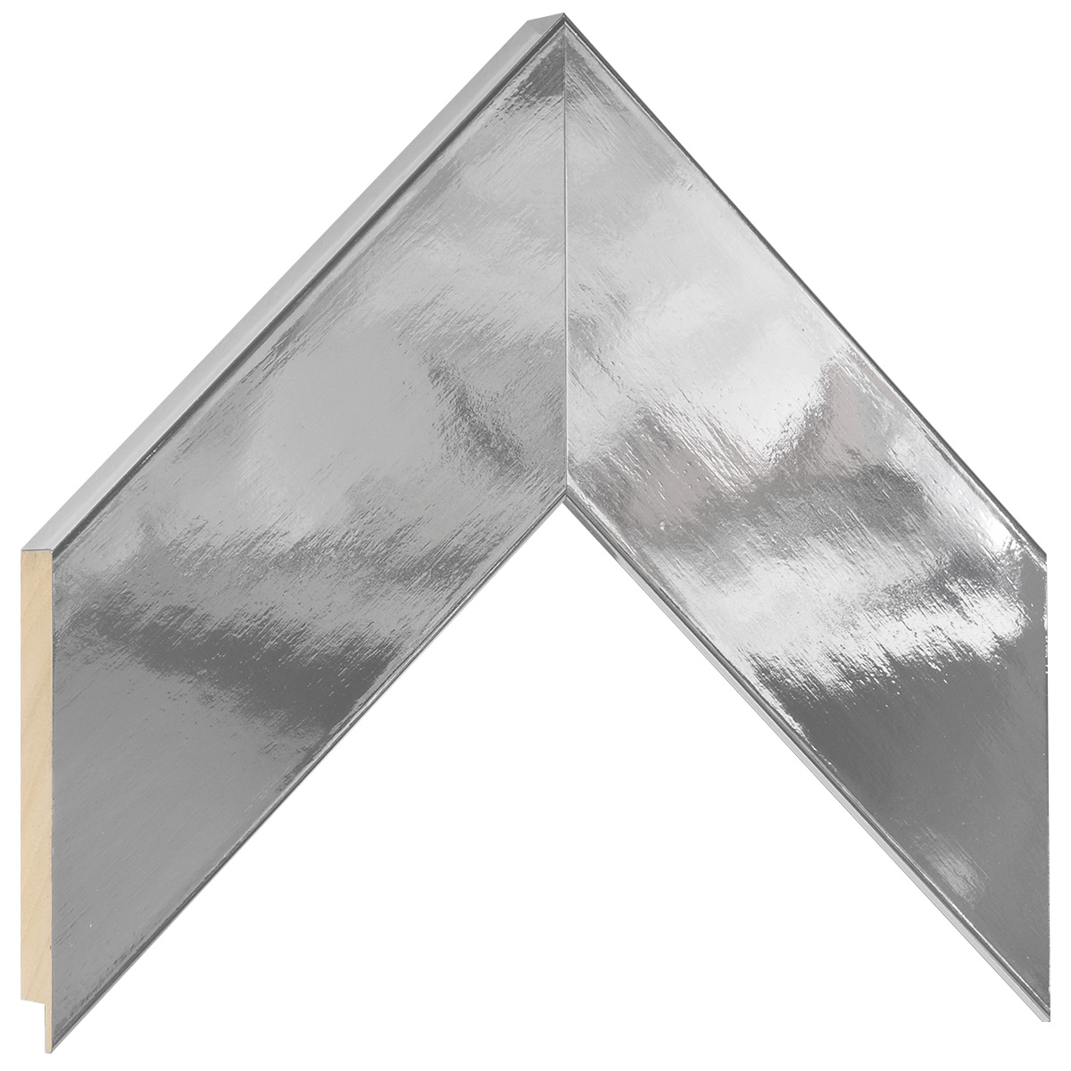 Bilderleiste Ayous flach 68 mm breit 20 mm hoch - Silber glänzend - Musterwinkel