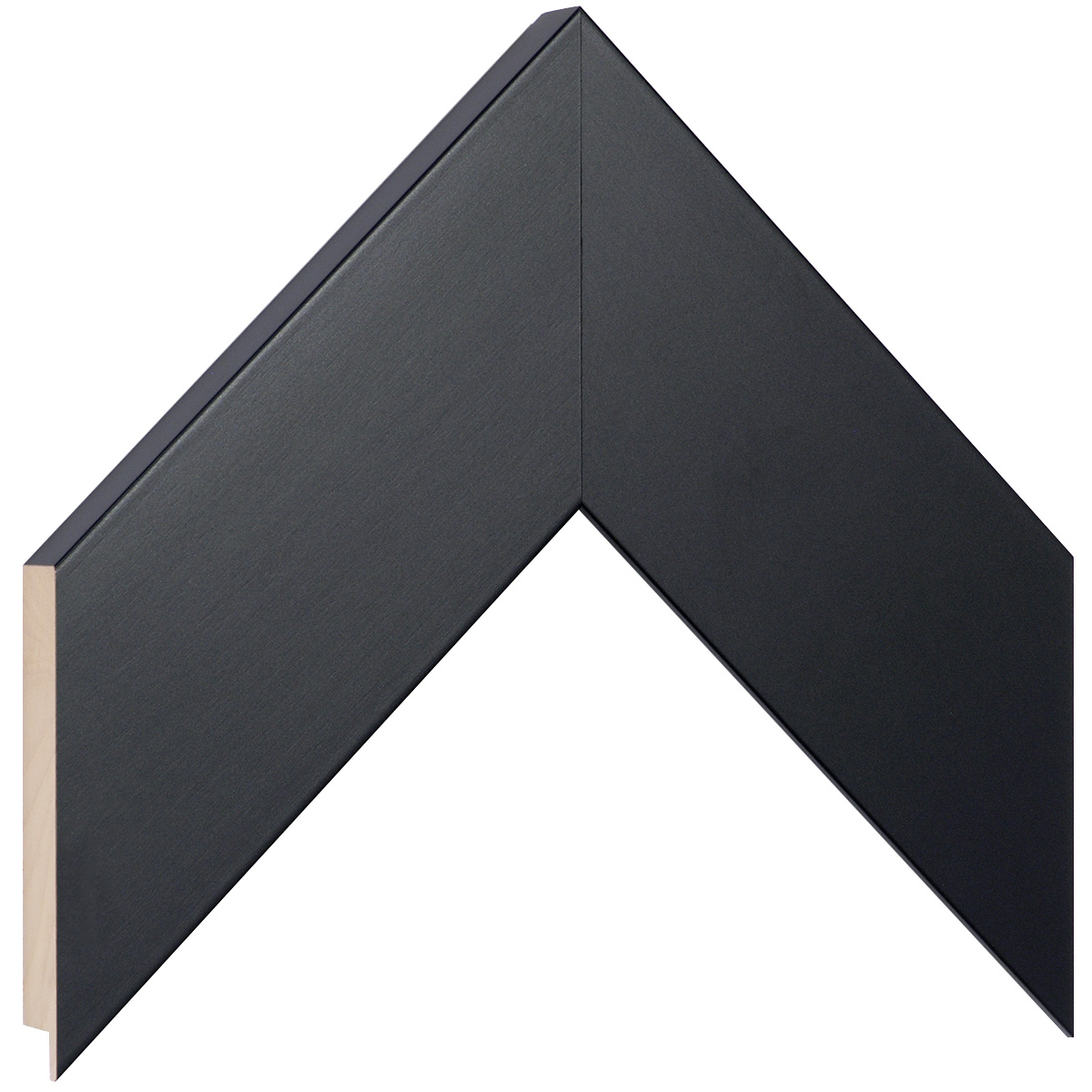 Bilderleiste keilgezinkte Pinie flach 68mm breit 20 hoch - Schwarz matt - Musterwinkel