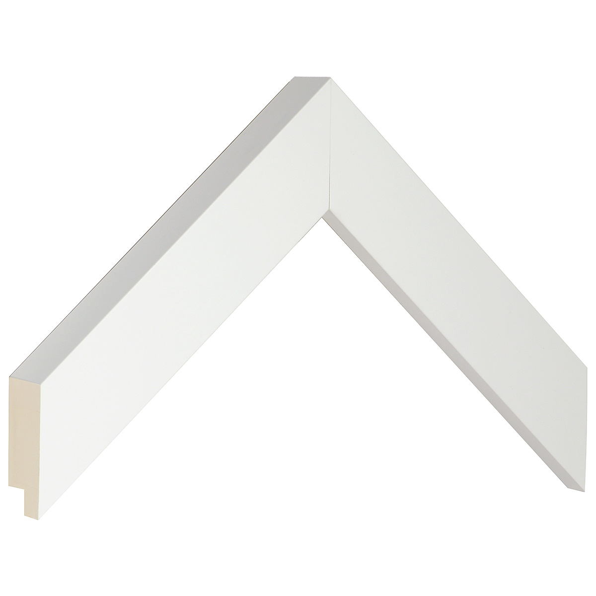 Bilderleiste keilgezinktes Pinie 34mm breit 34 hoch Weiss matt - Musterwinkel