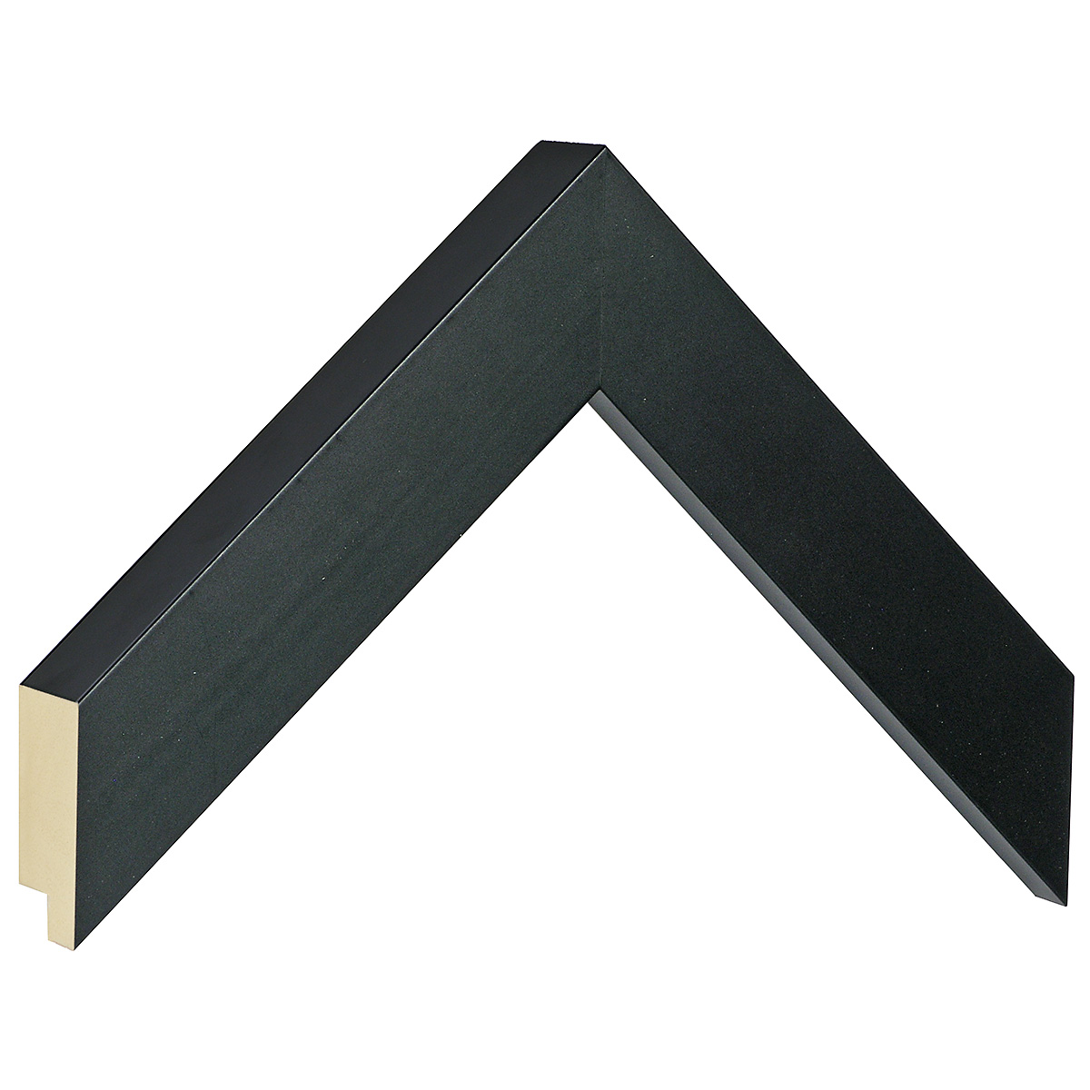 Bilderleiste keilgezinktes Pinie 34mm breit 34 hoch Schwarz matt - Musterwinkel