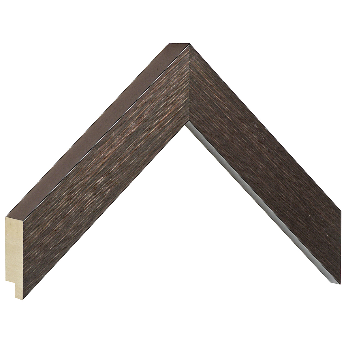 Bilderleiste keilgezinktes Pinie 34mm breit 34 hoch Nuss - Musterwinkel