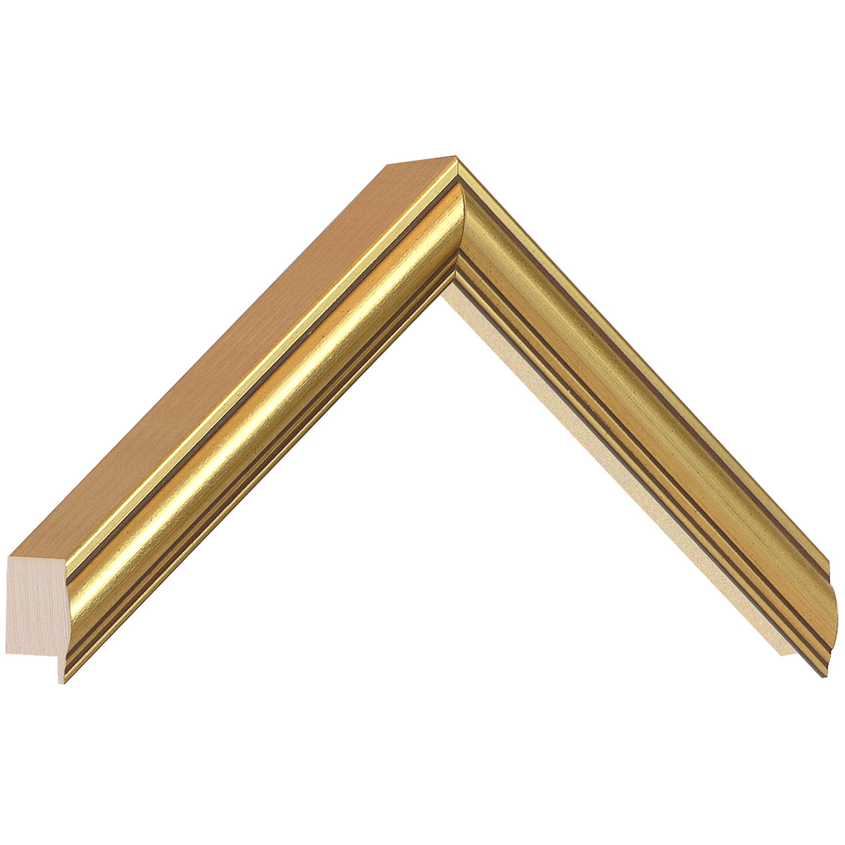 Bilderleiste keilgezinkte Pinie - 21 mm breit - 57 hoch - Gold - Musterwinkel