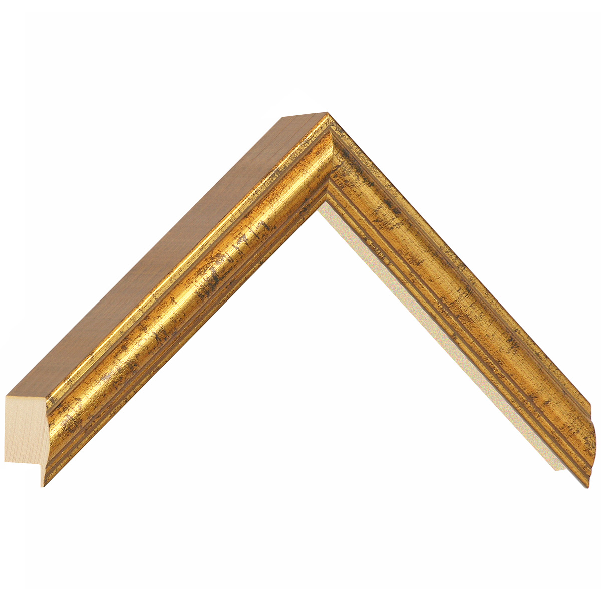 Bilderleiste keilgezinkte Pinie - 21 mm breit - 57 hoch - Antikgold - Musterwinkel
