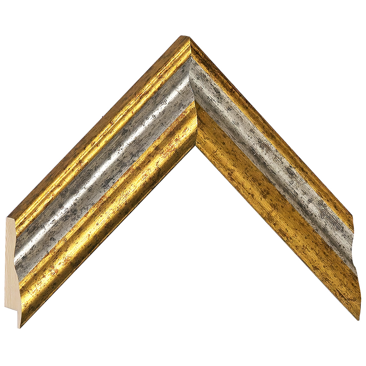 Bilderleiste keilgezinkte Kiefer  Breite 45 mm Höhe 32 - Silber - Musterwinkel