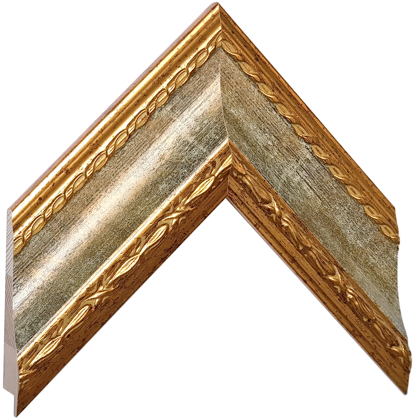 Bilderleiste Schicht-Pinie Breite 70 mm Höhe 35 mm Gold weisse Rille - Musterwinkel