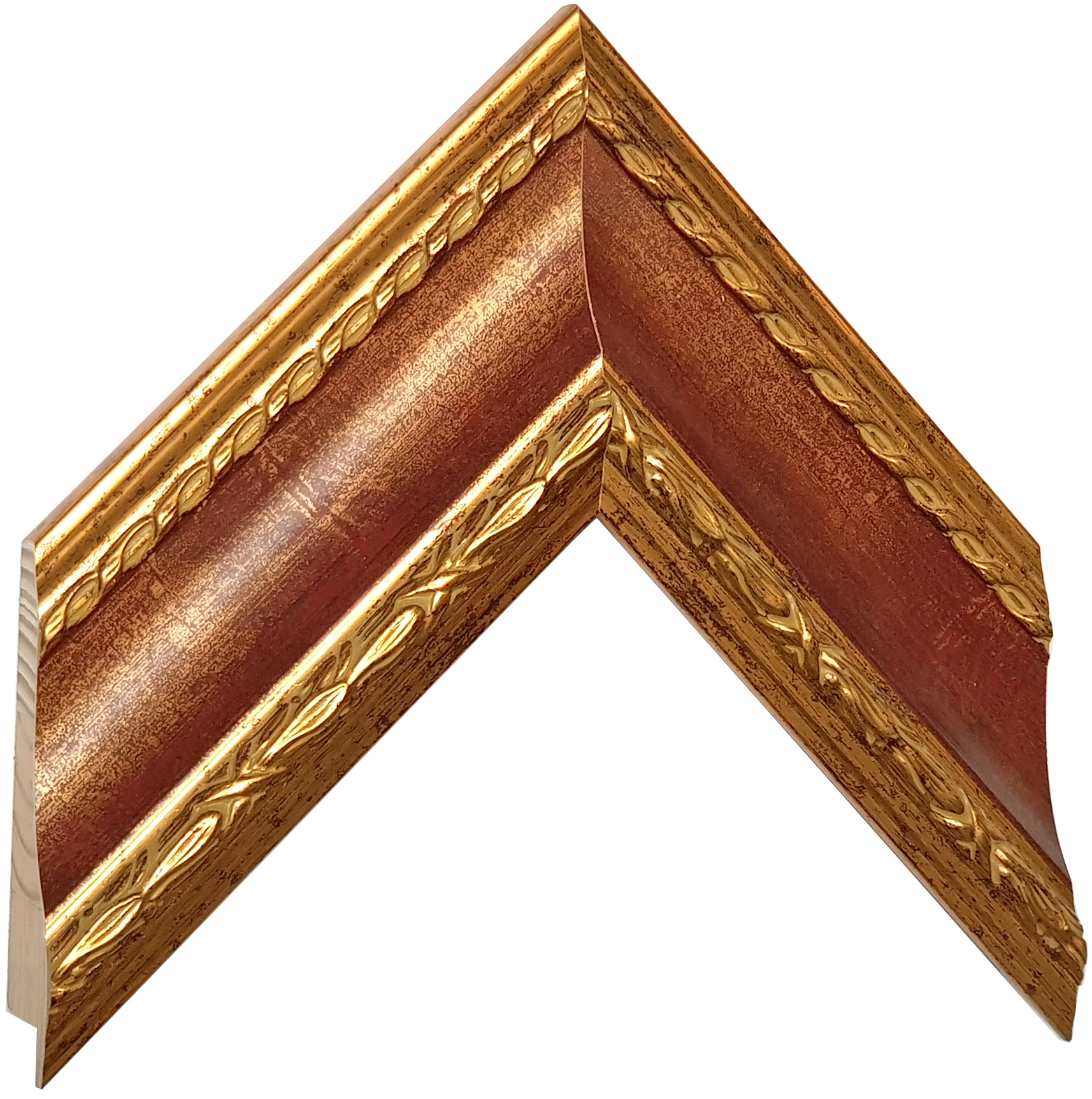 Bilderleiste Schicht-Pinie Breite 70 mm Höhe 35 mm Gold rote Rille - Musterwinkel