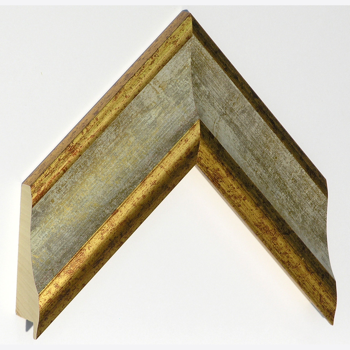 Bilderleiste keilgezinkte Pinie Breite 67 mm Höhe 32 mm Gold helle Ril - Musterwinkel