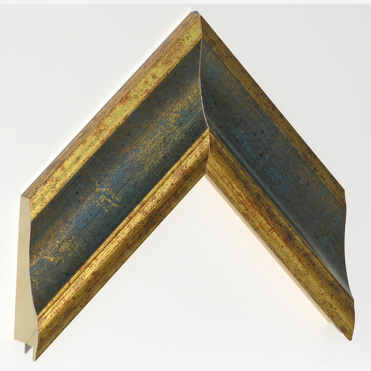 Bilderleiste keilgezinkte Pinie Breite 67 mm Höhe 32 mm Gold blaue Ril - Musterwinkel