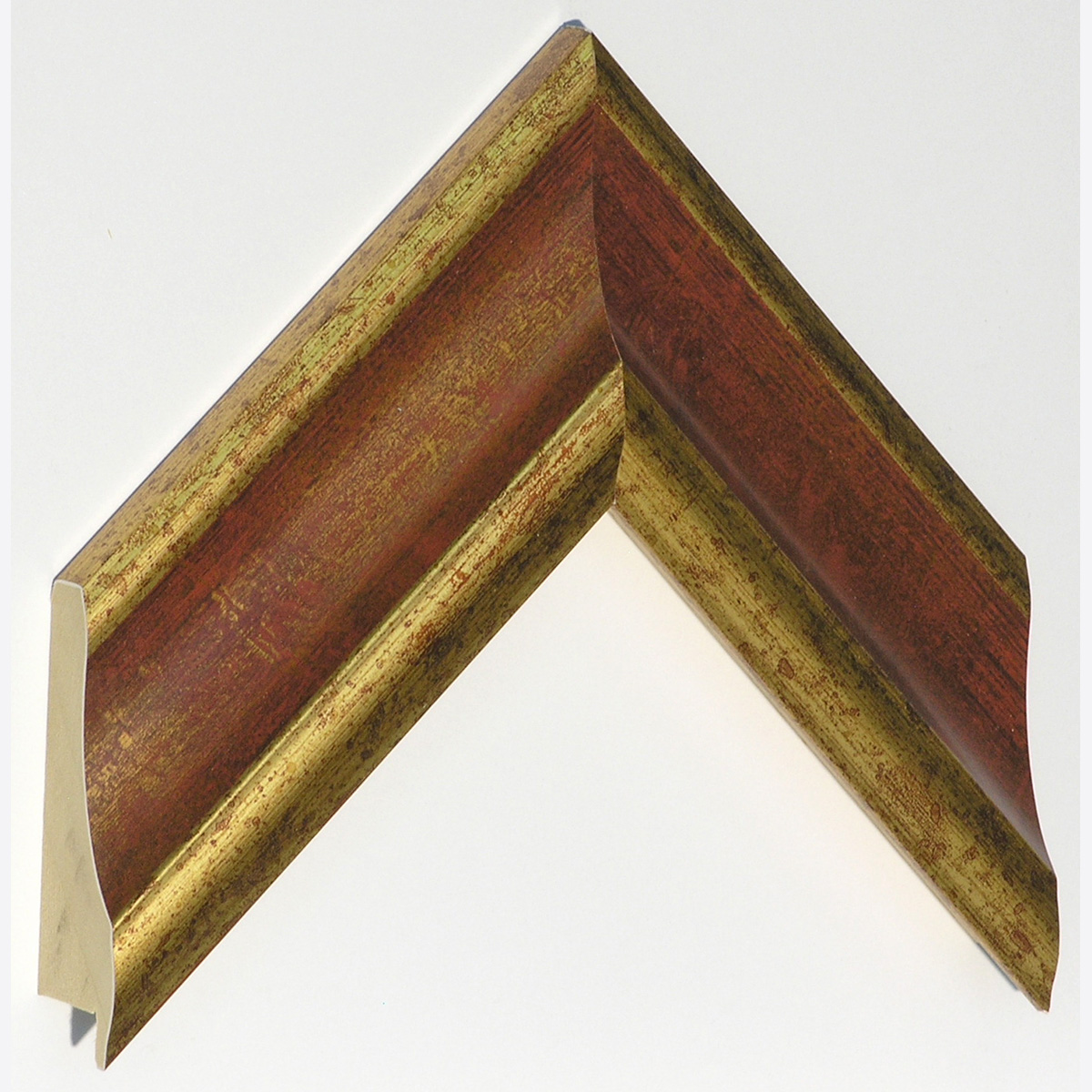 Bilderleiste keilgezinkte Pinie Breite 67 mm Höhe 32 mm Gold rote Rill - Musterwinkel
