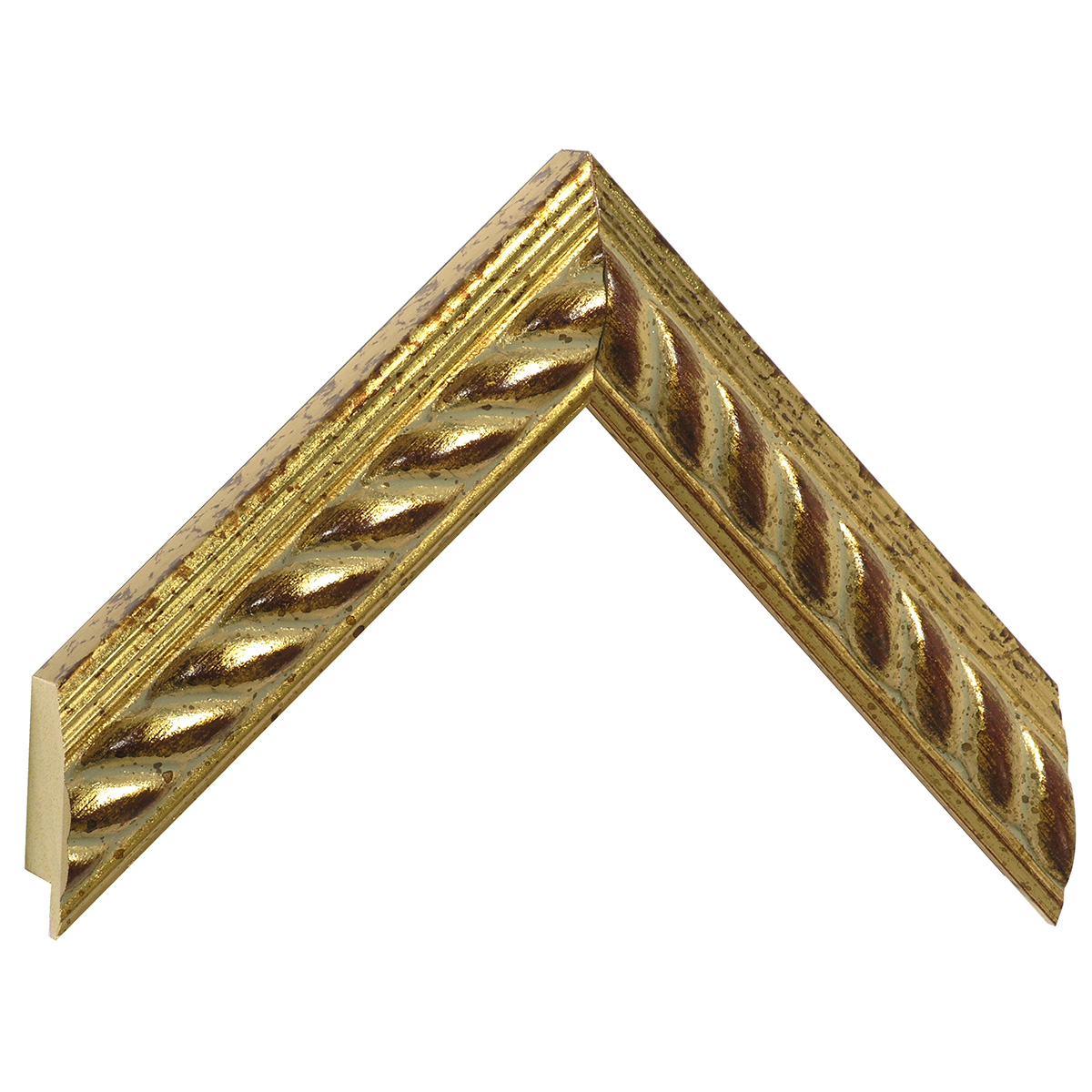 Bilderleiste Ayous 35 breit 31 mm hoch - Gold mit rotem Zopfmotiv - Musterwinkel