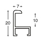 Aluminiumleiste Serie 11 flach Schwarz seidenmatt - Profil