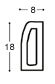 Abstandleiste Kunststoff 18 mm - Weiss - Profil